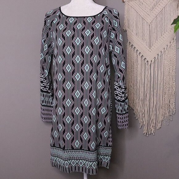 Hale Bob | Long Sleeve Shift Dress Medium - Picture 3 of 5